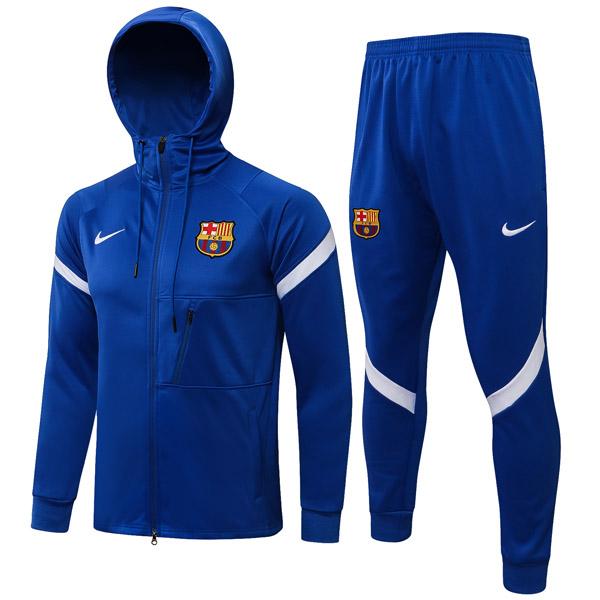 giacca cappuccio barcelona fcb2 blu 2021-22