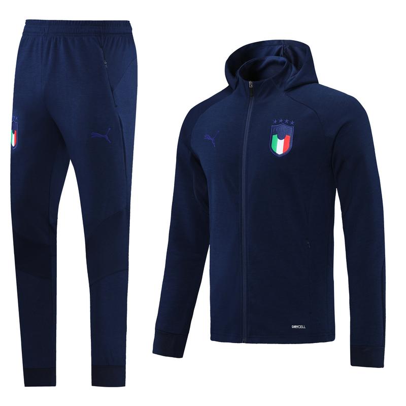 giacca cappuccio italia blu navy 2021-22