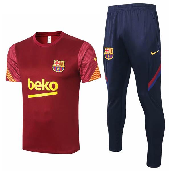 maglia allenamento e pantaloni barcelona rosso 2020