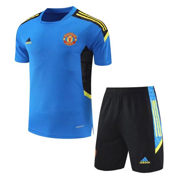 maglia allenamento e pantaloni manchester united 08g7 blu 2021-22