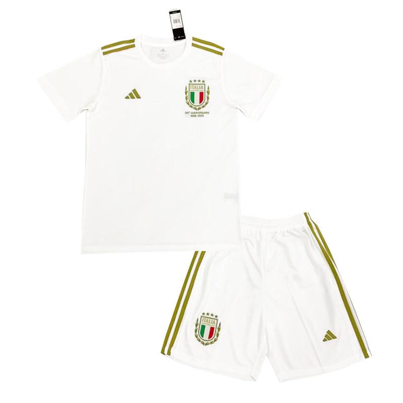 maglia italia bambino 125 anniversario bianco 2023