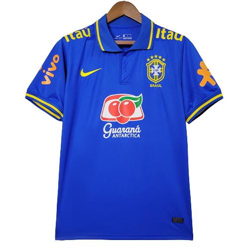 maglia polo brasile blu 2022