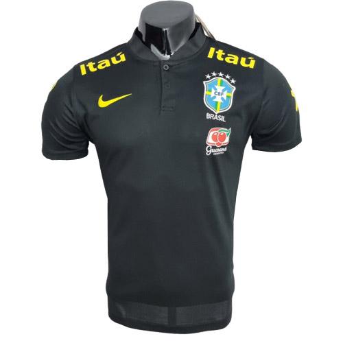 maglia polo brasile ln nero 2022