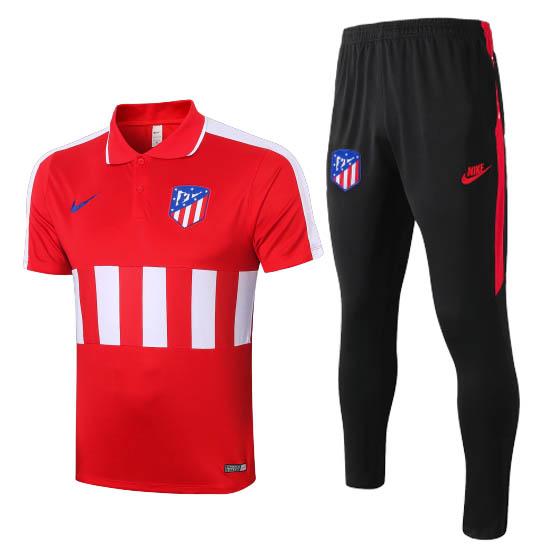 maglia polo e pantaloni atletico madrid rosso 2020