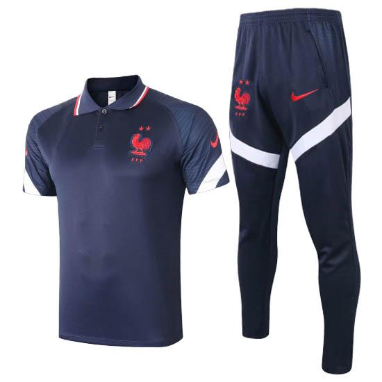 maglia polo e pantaloni francia blu 2020