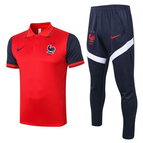 maglia polo e pantaloni francia rosso 2020-21
