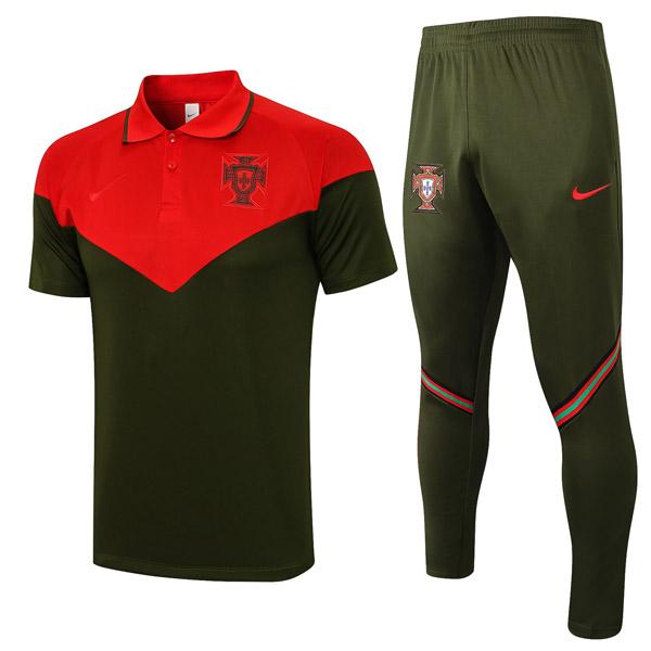 maglia polo e pantaloni portogallo rosso verde 2021-22