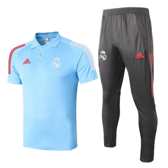 maglia polo e pantaloni real madrid blu 2020-21