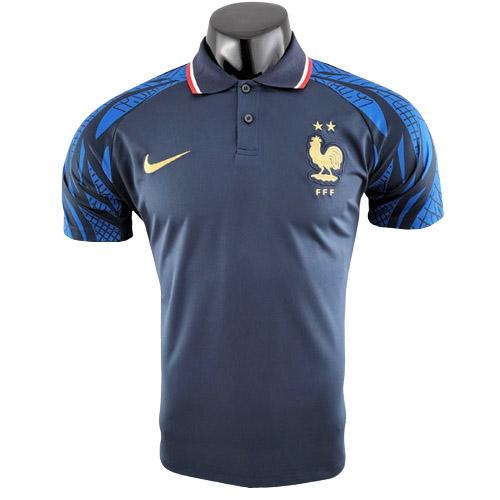 maglia polo francia blu navy 2022