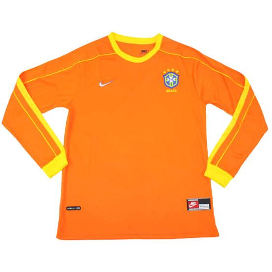 maglia retro brasile manica lunga portiere arancia 1998