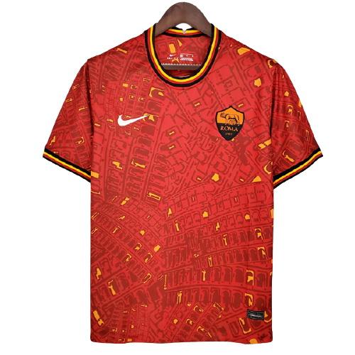 maglia roma pre-match rosso 2021